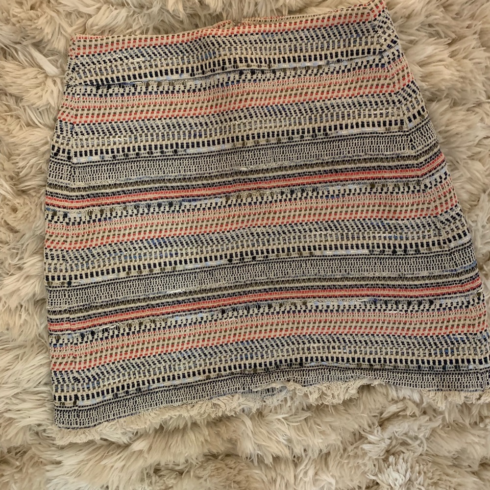 Colorful patterned Loft skirt